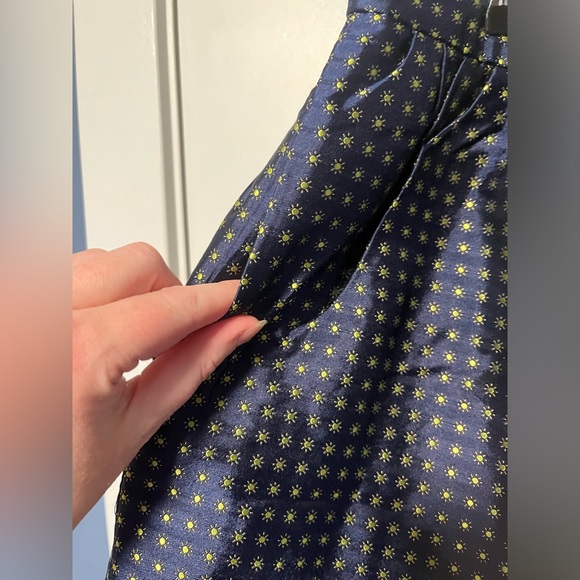 J Crew Collection Navy Sun Print Tie Silk Miniskirt - Picture 2 of 10